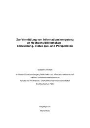 Zur Vermittlung von Informationskompetenz an ... - E-LIS