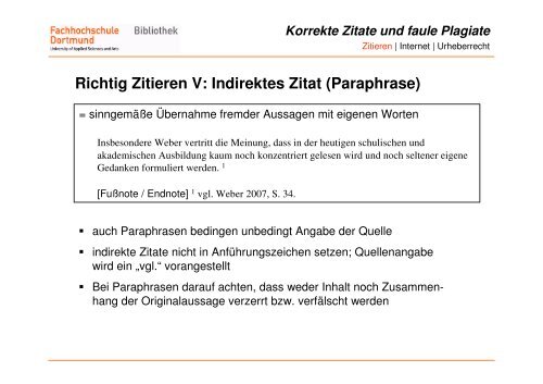 Korrekte Zitate und faule Plagiate - Informationskompetenz