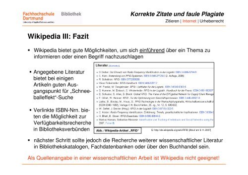 Korrekte Zitate und faule Plagiate - Informationskompetenz