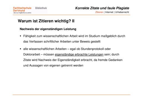 Korrekte Zitate und faule Plagiate - Informationskompetenz