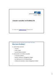 Literatur verwalten mit EndNote X4 - Informationskompetenz