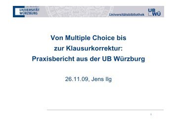 Von Multiple Choice bis zur Klausurkorrektur - Informationskompetenz