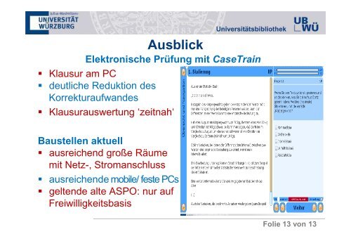 Von Multiple Choice bis zur Klausurkorrektur - Informationskompetenz