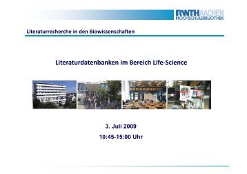 Literaturdatenbanken im Bereich Life-Science