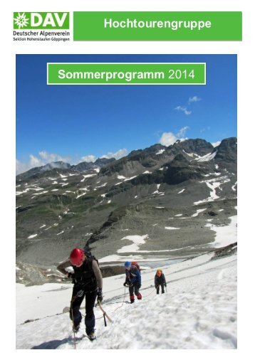 Hochtourengruppe Sommerprogramm 2014