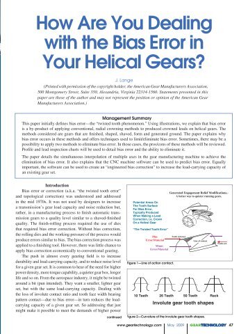 How Are You Dealing with the Bias Error in Your Helical Gears ...