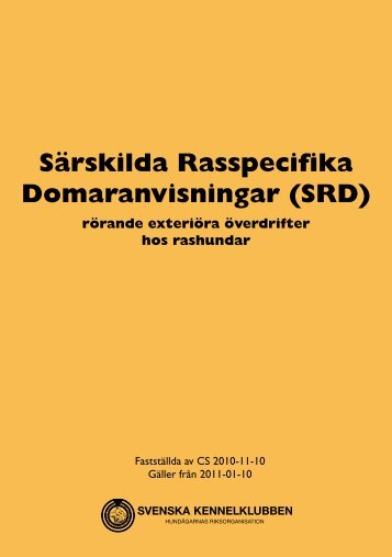 SÃ¤rskilda rasspecifika domaranvisningar (SRD) - Svenska ...