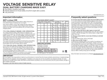 VOLTAGE SENSITIVE RELAY - BEP Marine