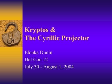 Kryptos & The Cyrillic Projector