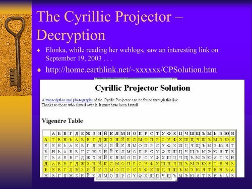 Kryptos & The Cyrillic Projector