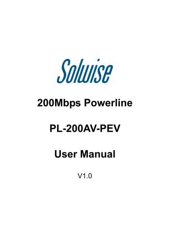 200Mbps Powerline PL-200AV-PEV User Manual - Solwise