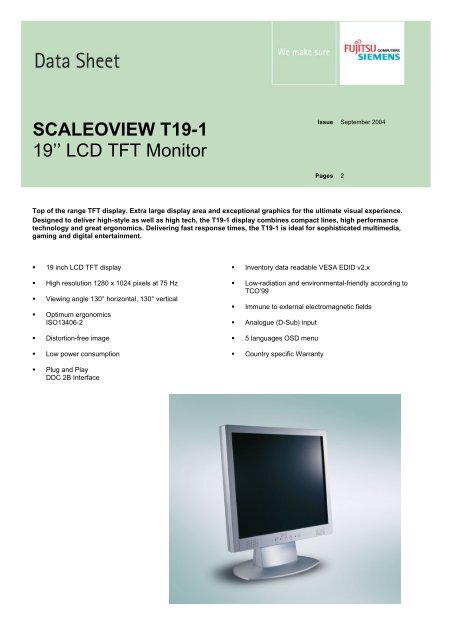 SCALEOVIEW T19-1 19'' LCD TFT Monitor