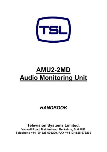 AMU2-2MD Audio Monitoring Unit - TSL