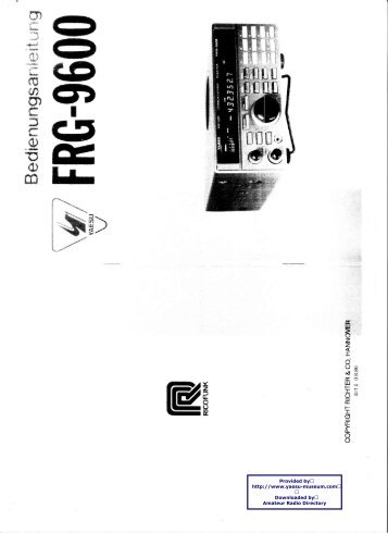 YAESU - FRG-9600 User manual - German version