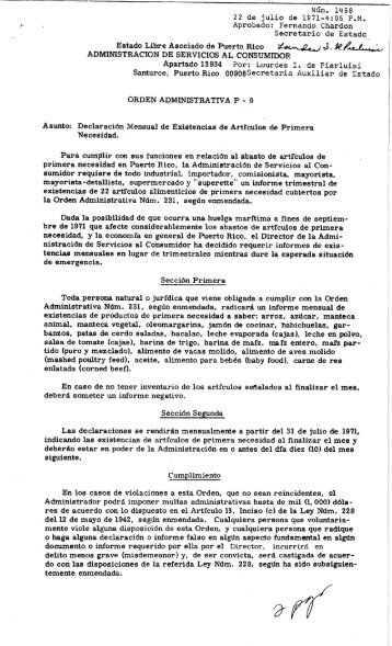 Asunto: DeclaraciÃƒÂ³n Mensual de Existencias de ArtÃƒÂ­culos de ... - DACO