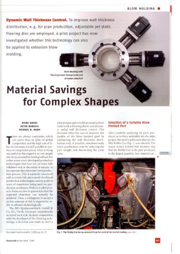 Material Savings for Complex Sha.pes - Dr. Ing. Heinz Gross