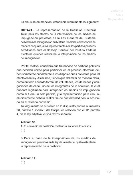 La representación procesal de las coaliciones - Tribunal Electoral ...