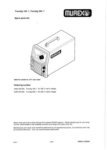 Transtig DC 150 & DC200-1 - Murex