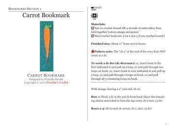 Carrot Bookmark - Priscilla's Crochet