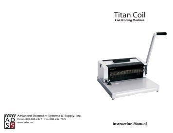 Titan Coil Manual01 - Advanced Document Systems & Supply