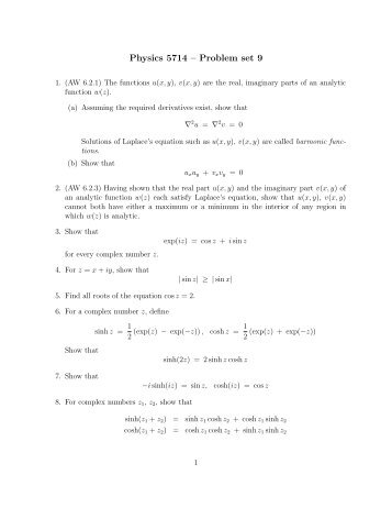 Physics 5714 â Problem set 9