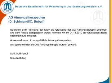 AG Atmungstherapeuten (D. Schimandl/C. Bubulj)