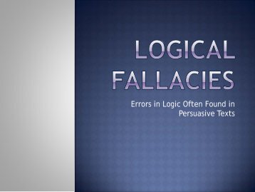 Logical fallacies - Curriculum