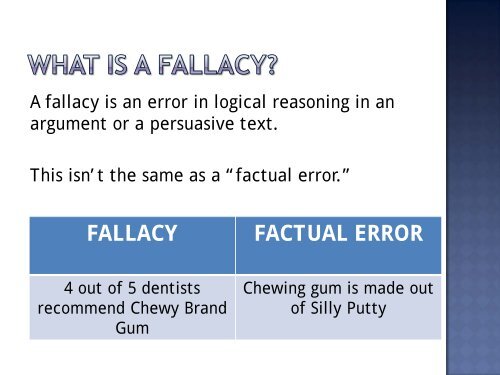 Logical fallacies - Curriculum