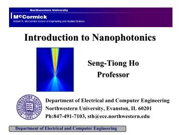 Introduction to Nanophotonics