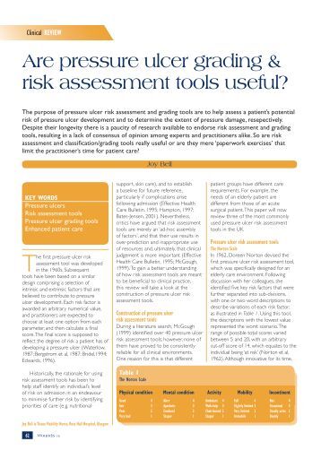 pressure ulcers reliability of risk assessment tools Pressure-ulcer risk-assessment tools, which use arbitrary cut-off scores, should be replaced by careful, daily skin assessment and specific interventions tailored to individual risk factors references. pressure ulcers reliability of risk assessment tools Pressure-ulcer risk-assessment tools, which use arbitrary cut-off scores, should be replaced by careful, daily skin assessment and specific interventions tailored to individual risk factors references.
