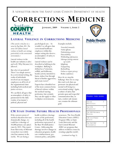 CORRECTIONS MEDICINE - St. Louis County