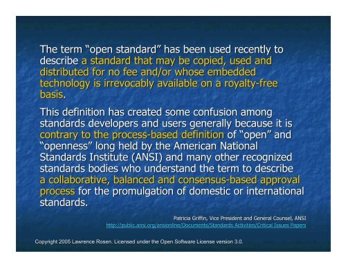 Defining "Open Standards - The Bolin Group