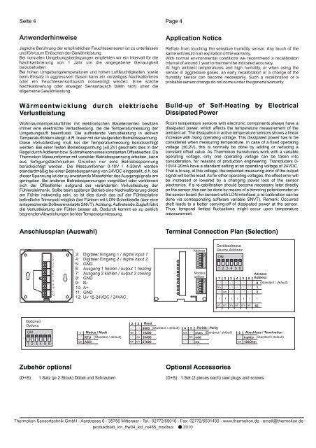 LCN FTW04 LCD RS485 MODBUS DE - Datenblatt EN - Thermokon ...