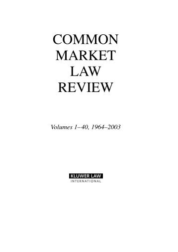 COMMON MARKET LAW REVIEW