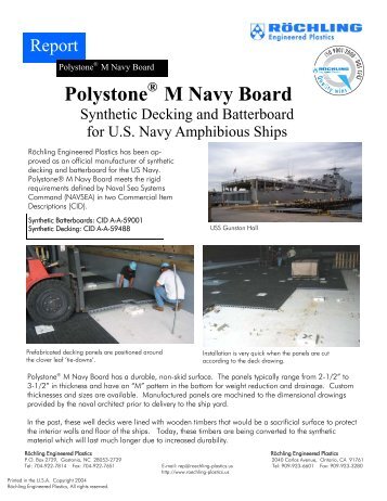 Polystone M - Navy Board - RÃ¶chling Engineering Plastics