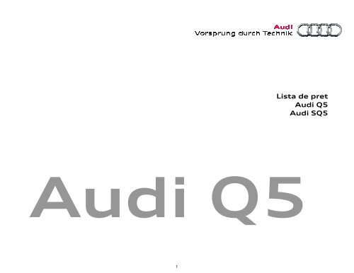 Lista pret Q5 PA 30.10.2012 - Audi Romania