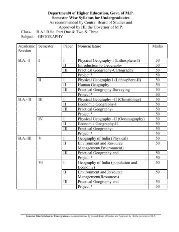 Departmen0t of Higher Education, Govt. of M.P. ... - Vikram University