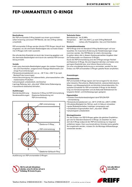 standardprogramm o-ringe - REIFF Technische Produkte