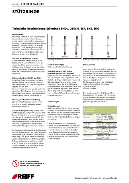 standardprogramm o-ringe - REIFF Technische Produkte