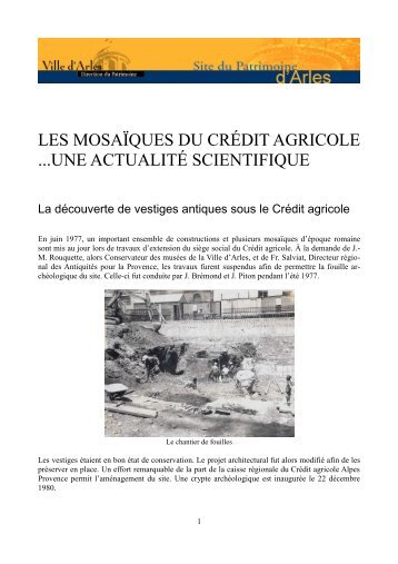 mosaïques Crédit agricole - Patrimoine de la ville d'Arles