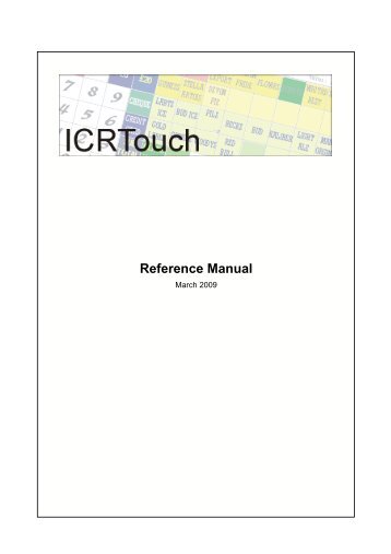 ICRTouch Reference Manual - Support