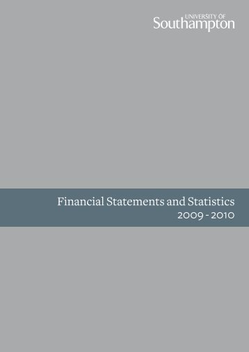 Financial Statements and Statistics 2009 - 2010 - University of ...
