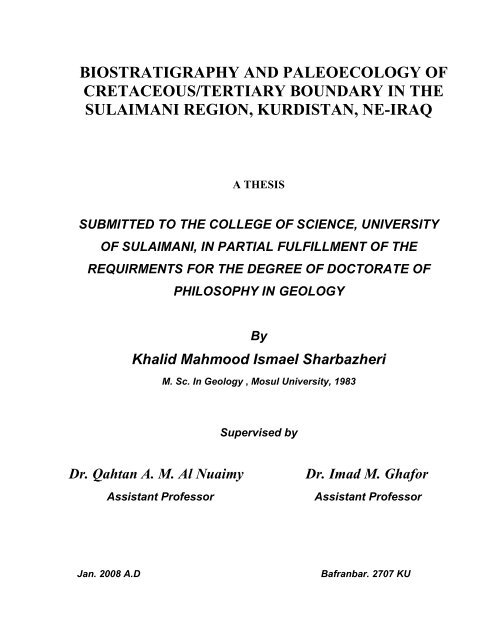 biostratigraphy and paleoecology of cretaceous/tertiary boundary in ...