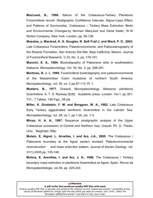 biostratigraphy and paleoecology of cretaceous/tertiary boundary in ...