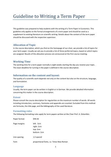 Guidelines paper research writing