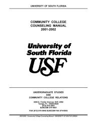 community college counseling manual 2001-2002 - Undergraduate ...