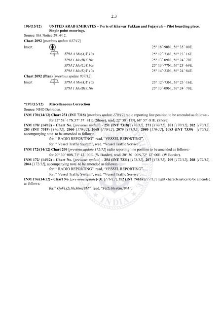 INDIAN NOTICES TO MARINERS - National Hydrographic Office