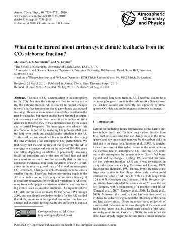 What can be learned about carbon cycle climate feedbacks from the ...