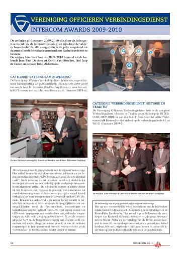 Intercom awards 2009-2010 - Vereniging Officieren Verbindingsdienst