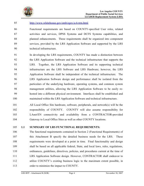 TABLE OF CONTENTS - Department of Public Social Services